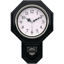 Timekeeper 180BWAC Essex 18.75" Modern Pendulum Wall Clock (Black)
