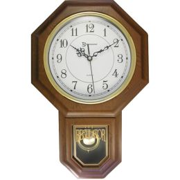 Timekeeper 180WAGM Essex 18.75" Modern Pendulum Wall Clock (Faux Wood)