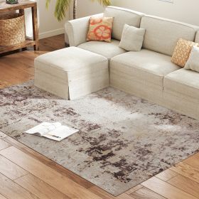 5 x 7 Ft Machine Washable Area Rug Non Slip Modern Abstract