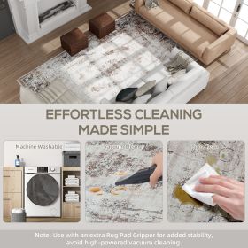 9 x 12 Ft Boho Machine Washable Area Rug Brown