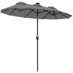 97 Ft Double Sided Patio Umbrella - Gray