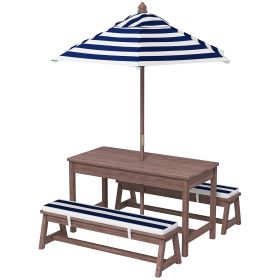 Outdoor Wooden Kids Picnic Table & Bench Set