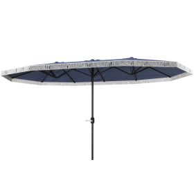15ft Rectangle Patio Umbrella Extra Large Outdoor - Blue