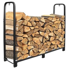 1Pc Firewood Log Rack 2500LBS Iron Wood Lumber Storage Stacking