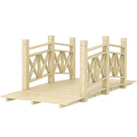 5 Ft. Wooden Garden Bridge Footbridge For Ponds - CJSP247187501AZ