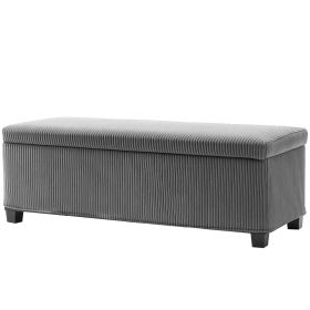 44 Inches Ottoman With Storage - Gray