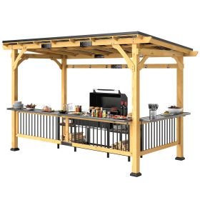 13 X 6 Wooden BBQ Grill Gazebo