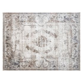 8 x 10 Ft Boho Machine Washable Area Rug Brown