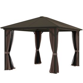 10 X 12 Hardtop Gazebo With Curtains And Netting