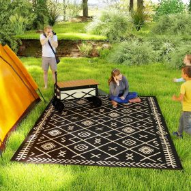 Reversible Outdoor Rug - Black Beige