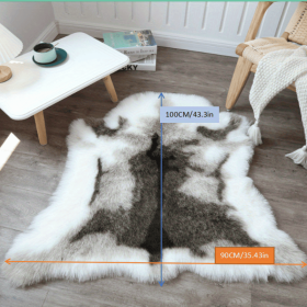Soft Plush Faux Fur Reindeer Rug Non Slip Machine Washable White