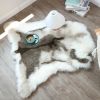 Soft Plush Faux Fur Reindeer Rug Non Slip Machine Washable White