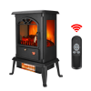 1500W Freestanding 3 Door Glass 3D Flame Fireplace