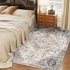 5 x 7 Ft Vintage Machine Washable Area Rug Non Slip - CJSP246135501AZ
