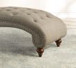 Brown Color 1pc Chaise Button-Tufted Nailhead Trim w