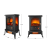 1500W Freestanding 3 Door Glass 3D Flame Fireplace