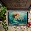 Mermaid Manatee Doormat 24 x 36 Inch Non Slip Washable Low Pile