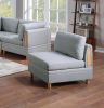 Living Room Furniture Armless Chair Light Grey Dorris Fabric 1pc