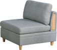 Living Room Furniture Armless Chair Light Grey Dorris Fabric 1pc