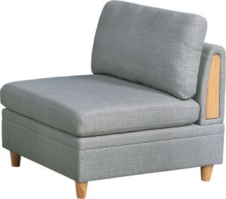 Living Room Furniture Armless Chair Light Grey Dorris Fabric 1pc