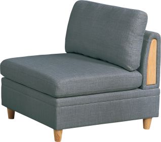 Living Room Furniture Armless Chair Steel Color Dorris Fabric 1pc