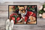 Chihuahua Cozy Christmas Doormat 18 x 27 Inch Non Slip Washable