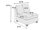 Living Room Furniture Armless Chair Grey Linen Like Fabric 1pc