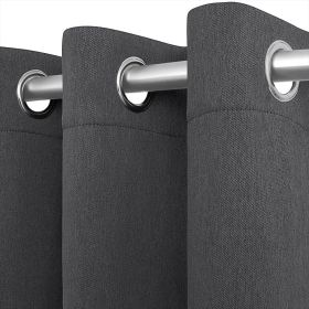 2 Panels Blackout Curtains with Grommet 42x84 inch Dark Grey