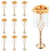 10 Piece 55cm Tall Crystal Wedding Flower Stand Metal Centerpiece