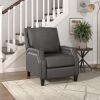 Push Back Reclining Chair Transitional Style Grey Color