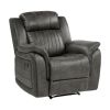 Classic Brownish Gray 1pc Reclining Chair Plush Comfort