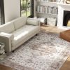 5 x 7 Ft Vintage Machine Washable Area Rug Non Slip Tan