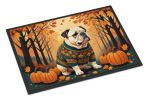 White English Bulldog Fall Doormat 18 x 27 Inch Non Slip Washable