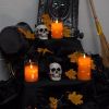 Homemory Halloween Orange Flameless Candles with String Lights