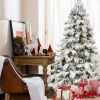 8FT Prelit Flocked Christmas Tree with Light