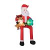 9.5ft Inflatable Sitting Santa Decor - 4 Built-in LED Lights 210T