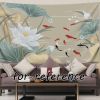 Chinese Lotus Carp Bedroom Tapestry TV Backdrop Living Room