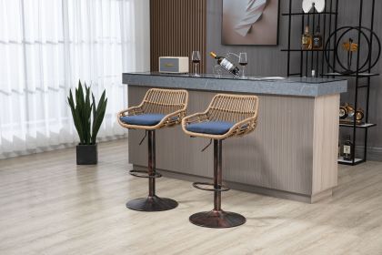 COOLMORE Swivel Bar Stools Set of 2 Adjustable Counter Height