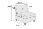 Modular Living Room Furniture Armless Chair Ash Chenille Fabric