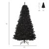 7ft Black Pencil Artificial Christmas Tree Halloween Style