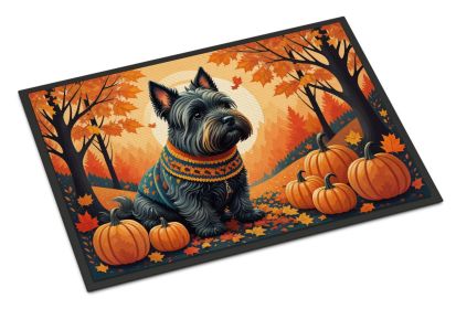 Scottish Terrier Fall Doormat 24 x 36 Inch Non Slip Washable Low