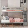 Twin over Full Stairway Bunk Bed with Storage