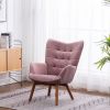 Leiria Contemporary Silky Velvet Tufted Accent Chair with Ottoman