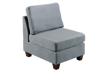 Living Room Furniture Armless Chair Grey Linen Like Fabric 1pc