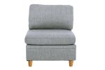 Living Room Furniture Armless Chair Light Grey Dorris Fabric 1pc