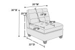 Living Room Furniture Tufted Armless Chair Black Coffee Linen