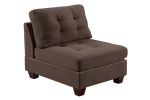 Living Room Furniture Tufted Armless Chair Black Coffee Linen
