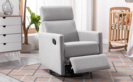 Modern Upholstered Rocker Nursery Chair Plush Seating Glider