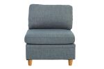 Living Room Furniture Armless Chair Steel Color Dorris Fabric 1pc