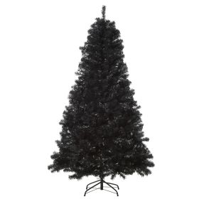 7ft Black Pencil Artificial Christmas Tree Halloween Style